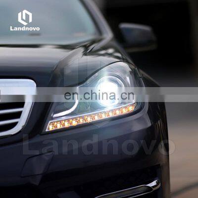 Landnovo Upgrade Car LED Headlight For 10-14 Mercedes W204 C260 C200 C300 Headlamp