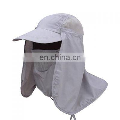 Unisex Fishing Hat Sun Visor Cap Hat Outdoor UPF 50 Sun Protection with Removable Ear Neck Flap Cover for Hiking