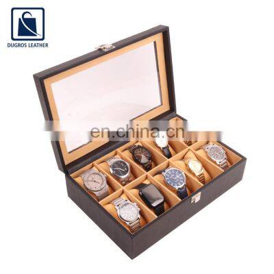 Unique Design Nickle Fitting Unisex Genuine Leather Watch Box for Wholesale Purchase