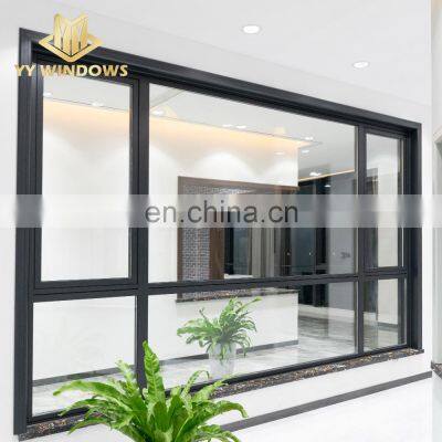 China top brand NFRC rating US standard villa aluminum frame inward opening triple glazed black casement windows