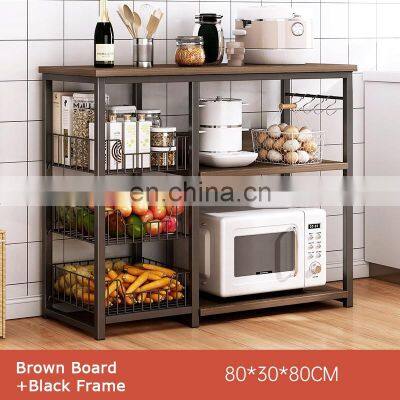 New Kitchen Organizer Cabinet Shelf Rack Microwave Oven Stand Wooden Kitchenware Storage photo-4