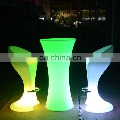 sofas para discotecas / Waterproof plastic rechargeable rgb outdoor remote control light up bar table furniture led chair