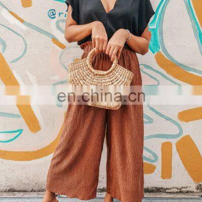 Water Hyacinth Handbag New Arrival Beach Bag Mini Purse, Straw Bag Wholesale in Bulk photo-2