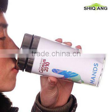 16oz high quality travel thermal office cup mugs with stainless steel inner plastic outer