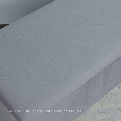 Foldable storage velvet ottoman-Grey