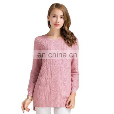 Wholesale 100% Cashmere Sweater Fashionable Inner Mongolia Knitted Long Winter O-Neck Chinese Anti-Wrinkle Anti-Shrink Solid