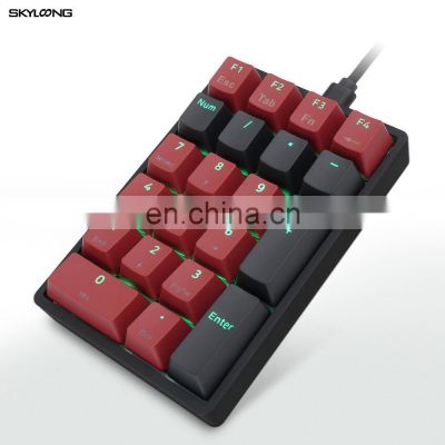 Hot Swap 21 Key Wired USB Number Pads Gateron switch Mechanical Numeric Keypad