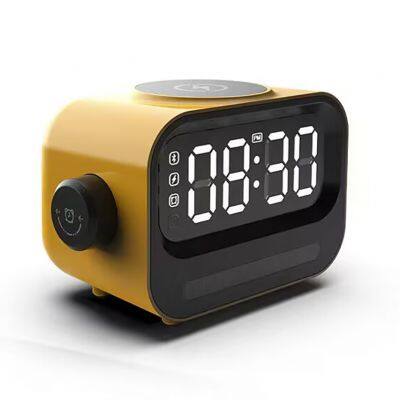 Top Fashion Dual Alarm Clock Radio Led Light Portable Bluetooth Speaker photo-4