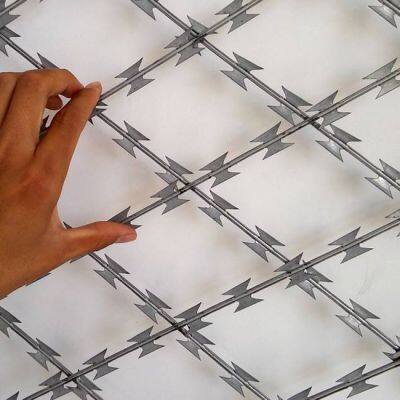 Thickness razor Wire Panel Three Coil Prison ECO FRIENDLY Barbed Wire Mesh Fence Welded razor Spiked Wire Mesh