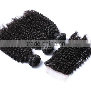 Raw vietnam hair kinky baby curl hair weave boundes with closure                        
                                                                                Supplier's Choice