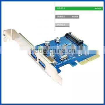 USB 3.1 Gen 2 (10 Gbps) 2-Port Type-A PCI Express (PCIe) x4 Host Adapter Card - Dual USB3.1 10Gbps Type A Ports - Support UASP