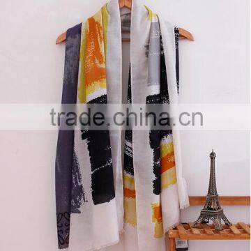 Wholesale Ladies Fashion Scrawl Large Cotton Printed Shawl