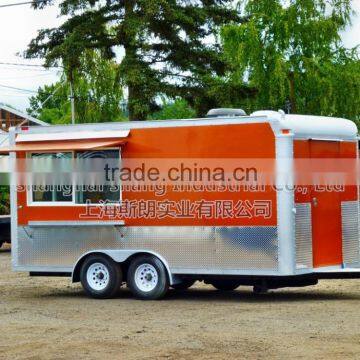 Orange Biaxial Traction Diner Food Truck for Sale Mobile Food Truck Mobile Food Trailer Fast Food Mobile Kitchen Trailer for Sal photo-5