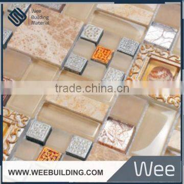 crystal glass mosaic mix stone tile ,ceramic,metal mosaic tiles,bathroom wall tiles