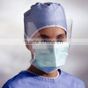 CE, FDA, ISO CERTIFICATE STRIPE DISPOSABLE NONWOVEN ANTI FOG FACE MASK WITH SHIELD-BFE >99.5% -160mmHg