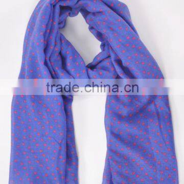 Cheap factory polyester heart print woven scarf