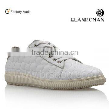 Men's fashion leisure white leather shoes