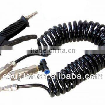 Black air gun with black pu coiled pipe