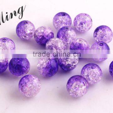 Purple Color Wholesales 6mm to 16mm Acrylic Crackle Beads for Little Girl Chunky Necklace jewelry