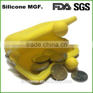Yellow square silicone purse women hand clutch coin bags for cosmetic gifts