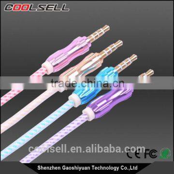 Gold Plated Colorful Audio Video Cable 3.5mm Aux Cable NY Braided Stereo 3.5mm Audio Cable photo-2