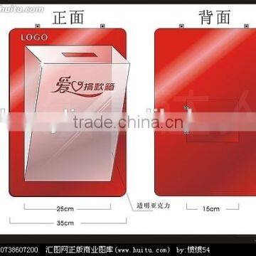 Customized Acrylic Donation Box Clear Lucite Suggestion Box Report Box With Lock photo-2