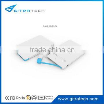 Ultra Slim 2500mAh Credit Card Power Bank with Large Logo Printing Area