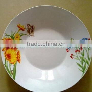 White Rice Pattern Chinese Porcelain Bowls Melamine 8" dia x 2.1"H footed salad bowl