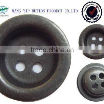 17.5mm 4 holes round rim bowl shape button