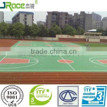 SPU flooring material constructed by roller brush