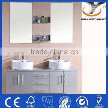 Waterproof PVC wall modern mirrored bathroom cabinets