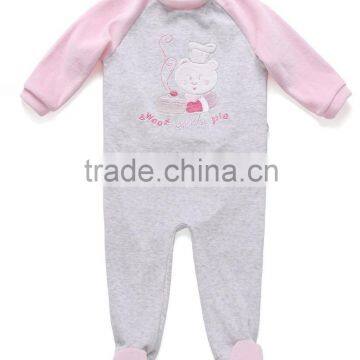 2016 hot sale new design pullover long sleeves baby romper 100% cotton