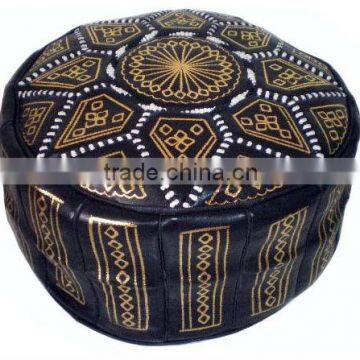 Leather Handmade Moroccan Pouf