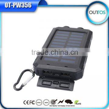 Wholesale 8000mah Solar Panel Battery Waterproof Power Bank Usb Power Charger photo-3