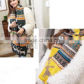 Winter Chrismas Knit Deer Warm Scarf for Women