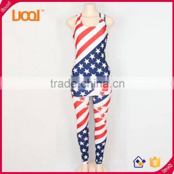 Cheap price flag printed casual women suit woman h&m pants sexy ladies tank top
