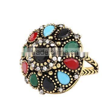 Factory Direct Sell Zinc Alloy Multicolor Crystal Rhinestone Ring Bohemian Rings photo-2