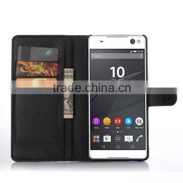 Luxury Mobile Phone PU Leather Flip Cover Case For Sony C5 Leather Case