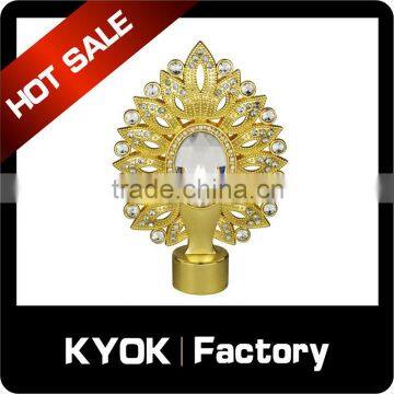 KYOK 2016 Fashionable Windows Design High Quality Chrome Curtain Rod Finials