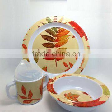 Health custom printing colorful melamine kids picnic set