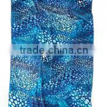 Blue spray printed cotton beach towel