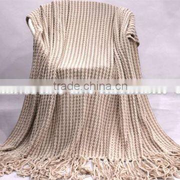 Soft Fluffy 100% Polyester Knitting Home Bed Throw Blanket