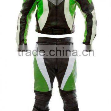 Mens Two Piece Motorcycle Leather Suit