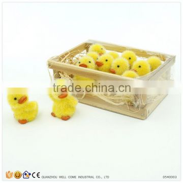 Wood Box Pack Resin Yellow Duck Figurines