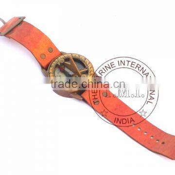 WRIST SUNDIAL COMPASS 2" ~ ANTIQUE SUNDIAL COMPASS