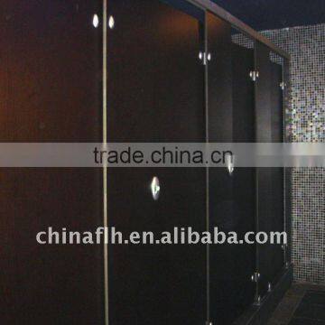 Black 12MM HPL Toilet Cubicle Partition