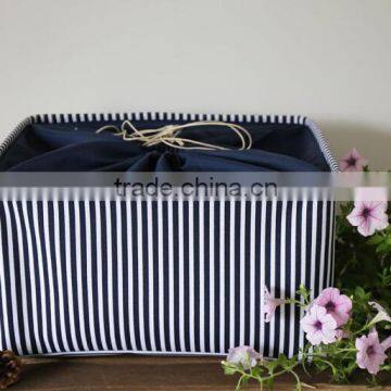 YIWU RODA 100% Canvas Fabric Flax Handle Foldable Storage Box photo-2