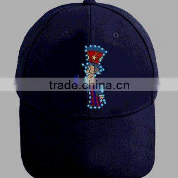 Wholesale LED Baseball Cotton Cap, Cotton Led Cap with customized LOGO(AZO/EN71)