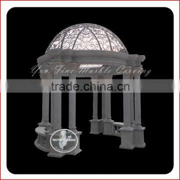 Outdoor white dome stone gazebo