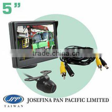 5" stand type car monitor back up butterfly reversing rear view camera kit system with parking line and 5M cable